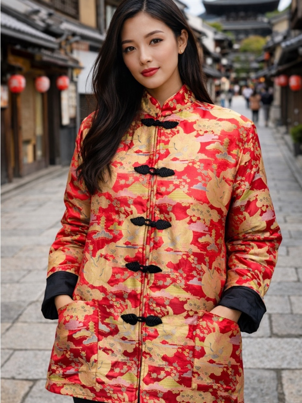 Kimono Jacket In Jacquard With Turn Back Cuff asos NWT